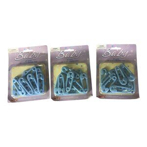 Baby Diaper Pins 2.5 Inch PF-1602 Blue 3 Packs 12 Pins‎ Each By MTC